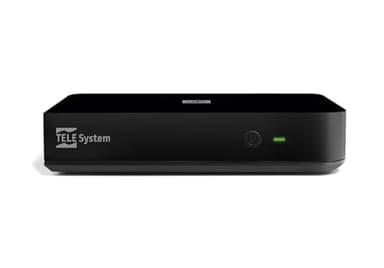 TELE System UP T2 4K: Decoder Digitale Terrestre Android TV ULTRA HD, Smart TV Upgrade, Tuner DVB-T2 HEVC HDR10+HLG, HDMI/SCART Adapter Incluso-Certificato Google