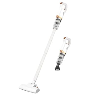 XEUXKER Scopa Elettrica Senza Fili, Aspirabriciole Senza Fili Potente, Aspirapolvere Leggero Per Aspirare Polvere, Spazzatura, Capelli, Ecc.（Bianco）