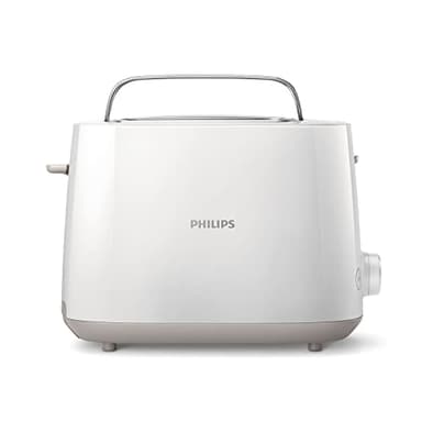 Philips Viva Collection Tostapane, 2 Fette, 8 Impostazioni, Scongelamento e Scalda Brioche Integrato, Leva di Sollevamento, Auto Spegnimento, Bianco (HD2581/00)