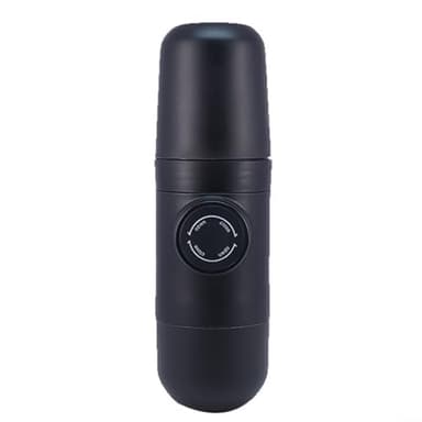 Glomc Macchina da caffè espresso portatile manuale per il viaggio, macchina da caffè pieghevole compatta con costruzione in ABS, 20 X 6 cm nero, prepara caffè fresco ovunque usando caffè macinato