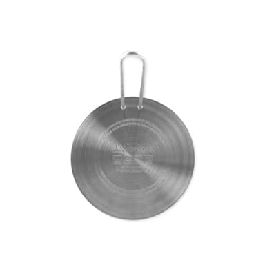 Inoxpran - Piastra Universale per Induzione in Acciaio Inossidabile, 16x16x0,5 cm, Piastra Dotata di Manico per Maneggiarla con Cura, Adatta a Tutte le Pentole e Padelle, Pratica e Comoda da Usare