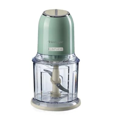 Ariete Tritatutto Vintage 438, Tritaverdure e Tritaghiaccio Elettrico con 2 Velocità, 4 Lame in Acciaio Inox, Piedini Antiscivolo, 600 ml, 400W, Verde