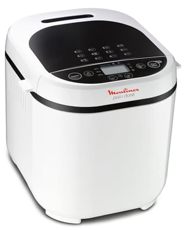 Moulinex OW2101 Pain Doré Macchina del Pane, 720 W, 1 kg, 12 Programmi Automatici, 3 Livelli di Peso e Doratura, Schermo LCD, Macchina per Pane, Pizza, Pasta, Dolci, Marmellate, Ricettario Incluso