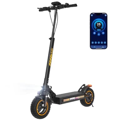 500W Monopattino Elettrico Fuoristrada, 480WH Batteria, 6/10/15/25km/h, 35-40 Km Autonomia, 4 Sospensioni, 3 Sistemi Di Frenata, Antifurto, Controllo App,Pieghevole, Carico 120KG