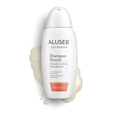 Skinius Aluseb - Detergente Shampoo Doccia per gli Inestetismi della Dermatite Seborroica con Alukina - Ideale per la Detersione di Viso, Corpo e Capelli - 125ml