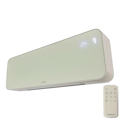 Cecotec Termoventilatore Ceramico da Parete con Telecomando ReadyWarm 3000 Textile. 2000W, 3 Modalità, Calore Uniforme, Oscillazione, LED, Timer, Sicurezza, Design Tessuto Moderno, Copertura 20m²