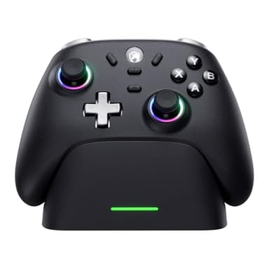 Controller per PC/ Switch, con Base di Ricarica, 1000Hz Polling Rate, Hall Joystick, 3 Modalità - 2.4GHz/BT/Cavo, Batteria 800mAh, Turbo, Vibrazione, Controller Gaming per PC/NS/Switch 2/iOS/Android