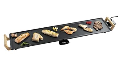 Bestron Piastra elettrica per grigliare, XXXL Plancha piastra con rivestimento antiaderente, divertimento alla griglia per un massimo di 10 persone, superficie di cottura extra-lunga, Asia Design