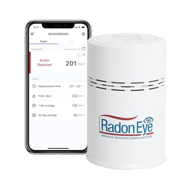 Ecosense RD200 RadonEye, Rilevatore di Radon Domestico, Cattura Rapida dei Livelli Fluttuanti, Monitoraggio Continuo in Tempo Reale a Breve e Lungo Termine con Grafici di Tendenza