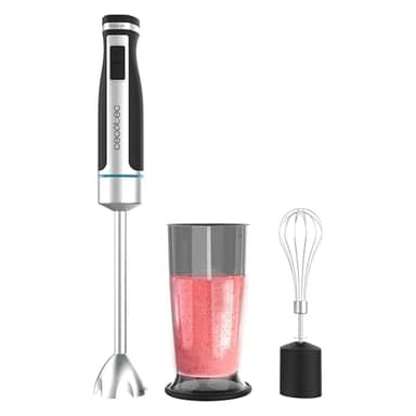 Cecotec Frullatore a Immersione XL PowerGear 1500 XL Cream. 1500W, Asta Extra Lunga, 21 Velocità + Turbo, Soft Touch, Antischizzi, Accessori Inclusi, Vaso 800ml, Facile da Usare e Pulire