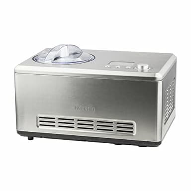 H.Koenig Gelatiera Professionale HF320, Gelatiera Elettrica 2L, 180 W, Refrigeratore, Mantenimento del freddo, Preparazione Rapida, Compressore per refrigerazione - Yogurt Gelato, Sorbetto e Gelato