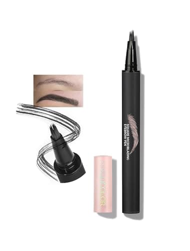 Anglicolor Matita Sopracciglia Microblading Facile Da Usare,Matita Sopracciglia Effetto Ultra Naturale,Contorno E Riempimento,Durata Lunga,No Transfer Siccità Rapida (#04 BLACK)
