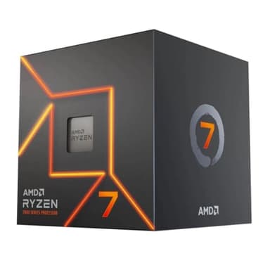 Processore AMD Ryzen 7 7700 (scheda grafica integrata Radeon, 8 cores/16 threads, 65W TDP, AM5 Socket,40MB Cache, Boost di Frequenza fino a 5.3 GHz max, dissipatore ad aria "Wraith prism Cooler")