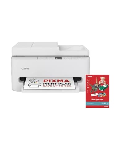 Canon PIXMA TS7550I - Stampante Multifunzione con Connettività Wi-Fi, Alimentatore Automatico da 35 fogli PIXMA Print Plan - Include Carta Fotografica A4 MP-101, 5 Fogli