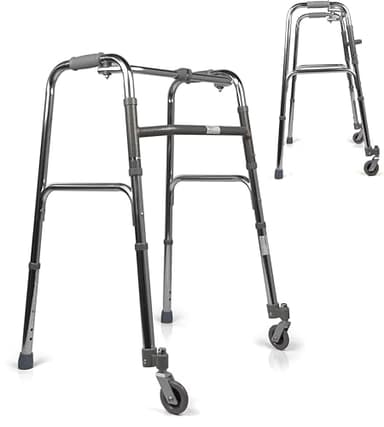 App Life Deambulatore per Anziani in Alluminio Leggero 2 Ruote Piroettanti - Dispositivo medico di classe I - Pieghevole Regolabile in Altezza - Girello per Anziani