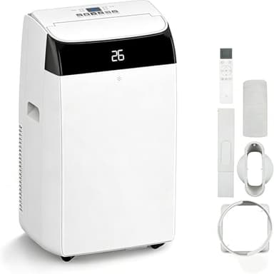 Condizionatore portatile silenzioso 4 in 1 da 12000 BTU | Raffreddamento/Ventilazione/Deumidificazione/Follow-Me Per ambienti fino a 43-51 m² Tubo di scarico Display digitale Telecomando Timer 24 ore