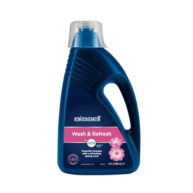 BISSELL Wash & Refresh con Febreze Blossom & Breeze, per pulitori per tappeti verticali BISSELL, 1,5 L, soluzione detergente per tappeti con Febreze, 1078N