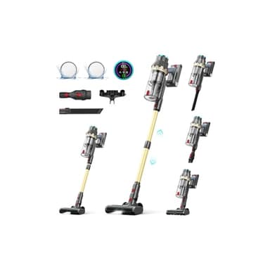 Linkifly XT1 Aspirapolvere Senza Fili Potente, 550W 48KPa Scopa Elettrica, Autonomia 60 Min, Display LED Touch, Batteria Rimovibile, Spazzola Anti-Groviglio, Ideale per Pavimenti e Peli di Animali