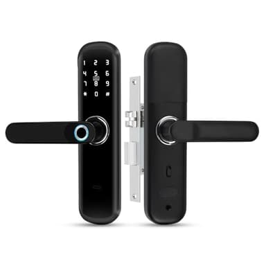 ReaIOKbii TUYA Smart Door Lock con maniglia: 5-in-1 Caratteristiche autenticazione biometrica, password digitale, ingresso senza chiave con impronta digitale, e serratura elettronica da infilare