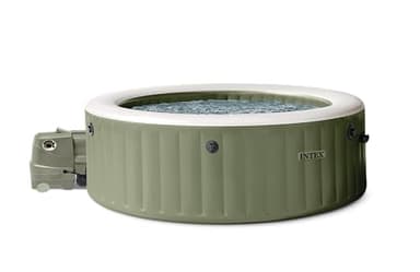 Intex 28412NP - Idromassaggio Gonfiabile Rotondo PureSpa Bubble Massage, 8 Posti, 170 Getti, PVC, Verde, 236x71 cm