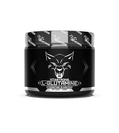 Glutammina in Polvere Vitastrong 250g (83 Porzioni), Stimola GH Ormone della Crescita, L-Glutammina Senza Additivi Superflui per Post Workout Recupero Muscolare, Misurino Incluso