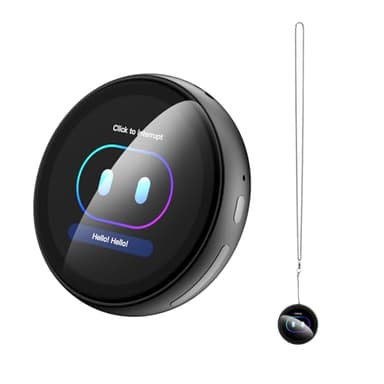 AI Badge - Traduttore vocale con 60 lingue in tempo reale, Bluetooth 6.0, Smart E-Badge portatile con schermo LCD HD touch screen, traduttore vocale per viaggi, affari