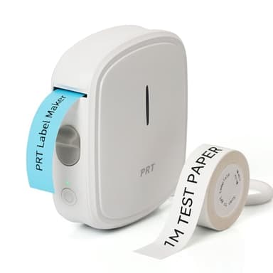 PRT Mini Etichettatrice Portatile, Bluetooth Stampante Termica Etichette for iOS & Android, Stampante per Adesivi a Rilievo Adatto per i Della Cucina di Casa, Bianco Sporco