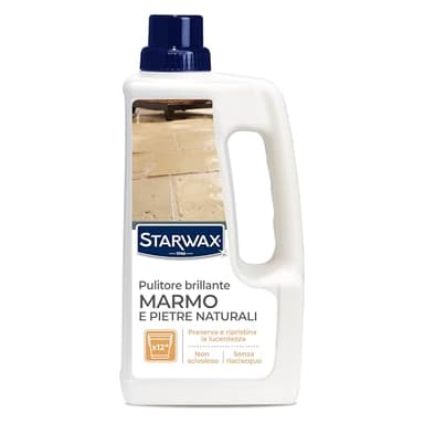 STARWAX - Pulitore brillante per marmo e pietre naturali - Pulisce e ripristina la lucentezza - Senza risciacquo - Non scivoloso - 1L - Fino a 12 operazioni