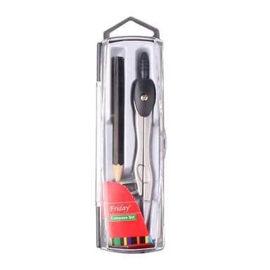 Rpanle Compasso di Precisione, Compasso di Metallo Con La Matita Legno, Compasso Professionale per Disegno Tecnico (118 x 33 mm)