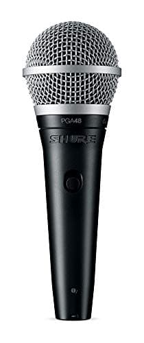 Shure PGA48 Microfono dinamico-Mic portatile per voce con modello di raccolta cardioide, interruttore on/off, connettore XLR a 3 pin, cavo XLR-a-xlr da 15 '