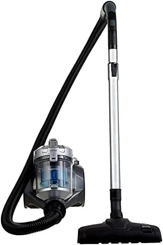 Amazon Basics aspirapolvere cilindrico senza sacchetto 15KC-71EU4, potente per pavimenti duri e tappeti, filtro Hepa, compatto e leggero, 700 W, 1.5 L, Nero/Blu