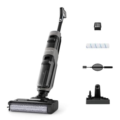 Rowenta X-Clean 4, Lavapavimenti Senza Fili con Auto-Propulsione e Rilevazione Automatica dello Sporco, Doppio Serbatoio e Sistema di Autopulizia, Autonomia 50' per Tutti i Tipi di Pavimenti, GZ5036