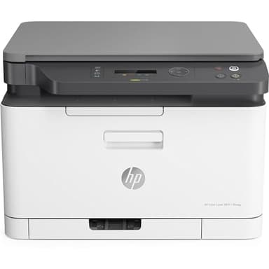 HP Color LaserJet MFP 178nw 4ZB96A, Stampante Multifunzione A4, Stampa Fronte e Retro Manuale a colori, 18 ppm, USB, Wi-Fi, Ethernet, Schermo LCD a icone, Bianca