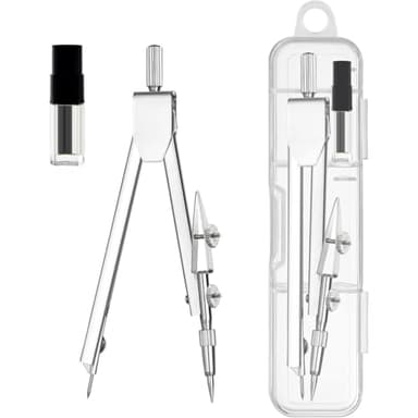 MEXRUMI 1 Pezzi Compasso In Metallo Professionale Compassi Per Tracciare Compasso Falegname Compassi Per Disegno Tecnic Compasso Geometrico Con Mine Di Ricambio Per Scuola Elementare Media E Superiore