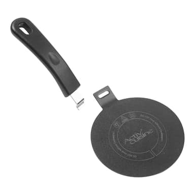 ACTIV CUISINE Adattatore a induzione a disco piatto diffusore Moka in acciaio inox, manico e base separabili, per caffettiere 14 cm, nero