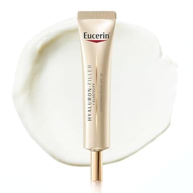 Eucerin Hyaluron-Filler + Elasticity Contorno Occhi SPF 20 15ml, Crema contorno occhi antirughe e crema occhiaie 2in1, Formula con Acido Ialuronico per tutti i tipi di pelle