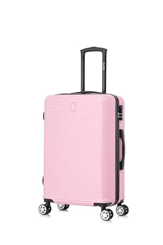 CELIMS - Grande Valigia da Viaggio Rosa Pallido Rigida con 4 Ruote Leggera Stiva 23kg 75cm | Serratura Integrata | ABS | Valigia Grande con 4 Ruote 75cm | Valigia Rosa Pallido