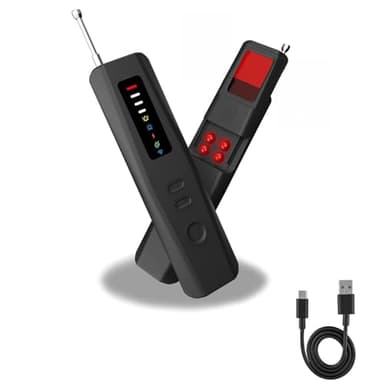Bextgoo Rilevatore Microspie e Telecamere Professionale, 6 in 1 Rilevatore Telecamere Nascoste, Rilevamento IR per Visione Notturna, Anti-Spy GPS Tracker, Protezione Antifurto, Rilevamento Magnetico