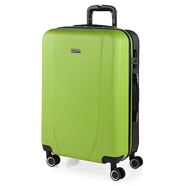 ITACA - Valigia Da Stiva Rigida - Trolley Grande Con Ruote, Valigia 23kg Per Viaggi, Trolley Da Stiva Resistente. Lucchetto a Combinazione, Pistacchio-Antracite