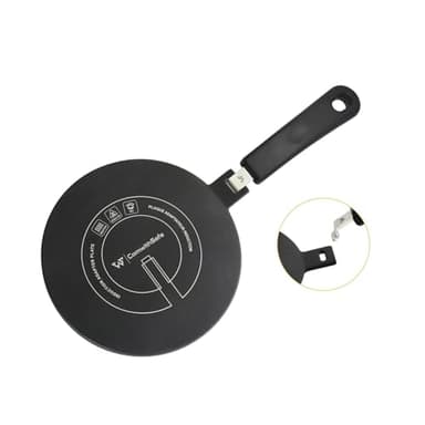Adattatore a induzione ComwithSafe da 20 cm, manico isolato rimovibile, non cambia colore dopo l'uso, piastra di distribuzione del calore con rivestimento nero per alte temperature, disco a induzione
