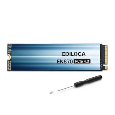 Ediloca EN870 SSD 1TB PCIe Gen4, NVMe M.2 2280, fino a 7400 MB/s, cache SLC dinamica, Unità a stato solido interne, compatibile con PS5 e PC