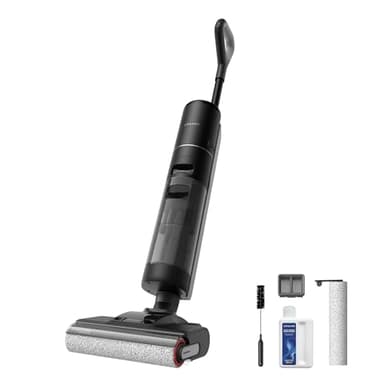 DREAME H12 Pro Ultra Aspirapolvere Lavapavimenti, Lavaggio e Asciugatura Spazzola, Auto-Pulizia con Doppia Rotazione e Raschietto, 16.000 Pa, Pulizia Bordi su Due Lati, Rilevamento e Regolazione Smart