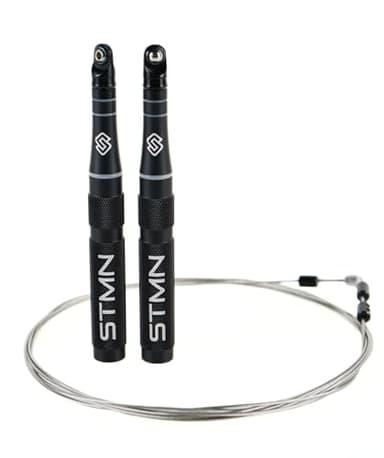 STAMINA FITNESS Corda da Salto New Pro Nera per CrossFit e Allenamenti Funzionali per Uomo e Donna– Manico in Alluminio, Doppio Cuscinetto, Design Ergonomico, Leggerezza Superiore