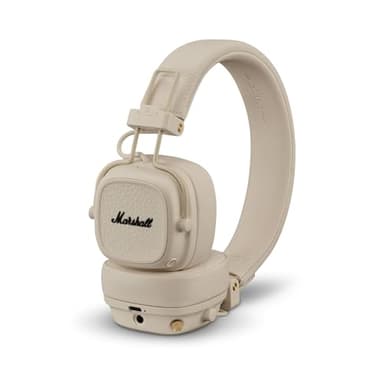 Marshall Major V Cuffie Wireless Bluetooth, 100 ore di riproduzione - Crema
