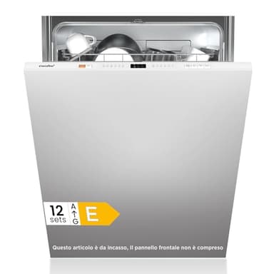 COMFEE' CDWPB1215P-W Lavastoviglie da Incasso con 12 coperti, 8 Programmi, di avviamento ritardato, Funzione di Mezzo Carico, Home Connect, cloud wash, Asciugatura Extra - Inox