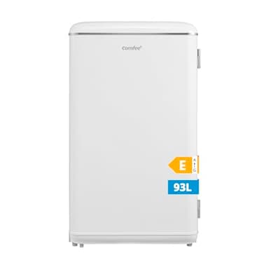 COMFEE' RCD93WH2EURT(E) Frigorifero piccolo 93 litri, Design retrò, Mini frigo da tavolo, Termostato regolabile, Silenzioso, Adatto per casa, ufficio e hotel, Bianco