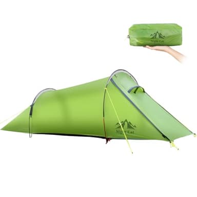 Night Cat Tenda Tunnel da Campeggio per 1 Posto: Tende Ultraleggera Impermeabile per Camper Trekking