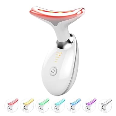 Massaggiatore Viso Lifting Elettrico Antirughe,Impacco Caldo a 45 ℃ Massaggiatore Viso EMS lifting del Collo Rassodante per Tonificare il Viso,Pulizia Profonda Anti-età Rassodamento e Lifting