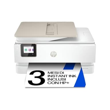 HP Envy Inspire 7920e 242Q0B, Stampante Multifunzione a Getto d'Inchiostro A4 a Colori, Fronte/Retro Automatico, 22 ppm, Wi-Fi, Smart, 3 Mesi di Inchiostro Instant Ink Inclusi, Bianca