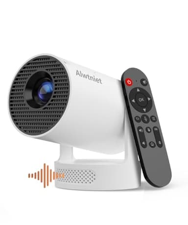2025 HY300Pro+ Mini Proiettore 4K con Wi-Fi 6 e Bluetooth 5.4, Altoparlante Soundbase da 5W, Correzione Trapezio Verticale Automatica, Rotazione a 180°, Proiettore Portatile per Casa e Esterno